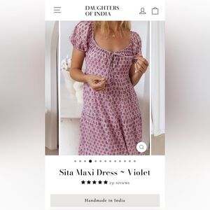 Daughters of India Sita Maxi Dress in Violet